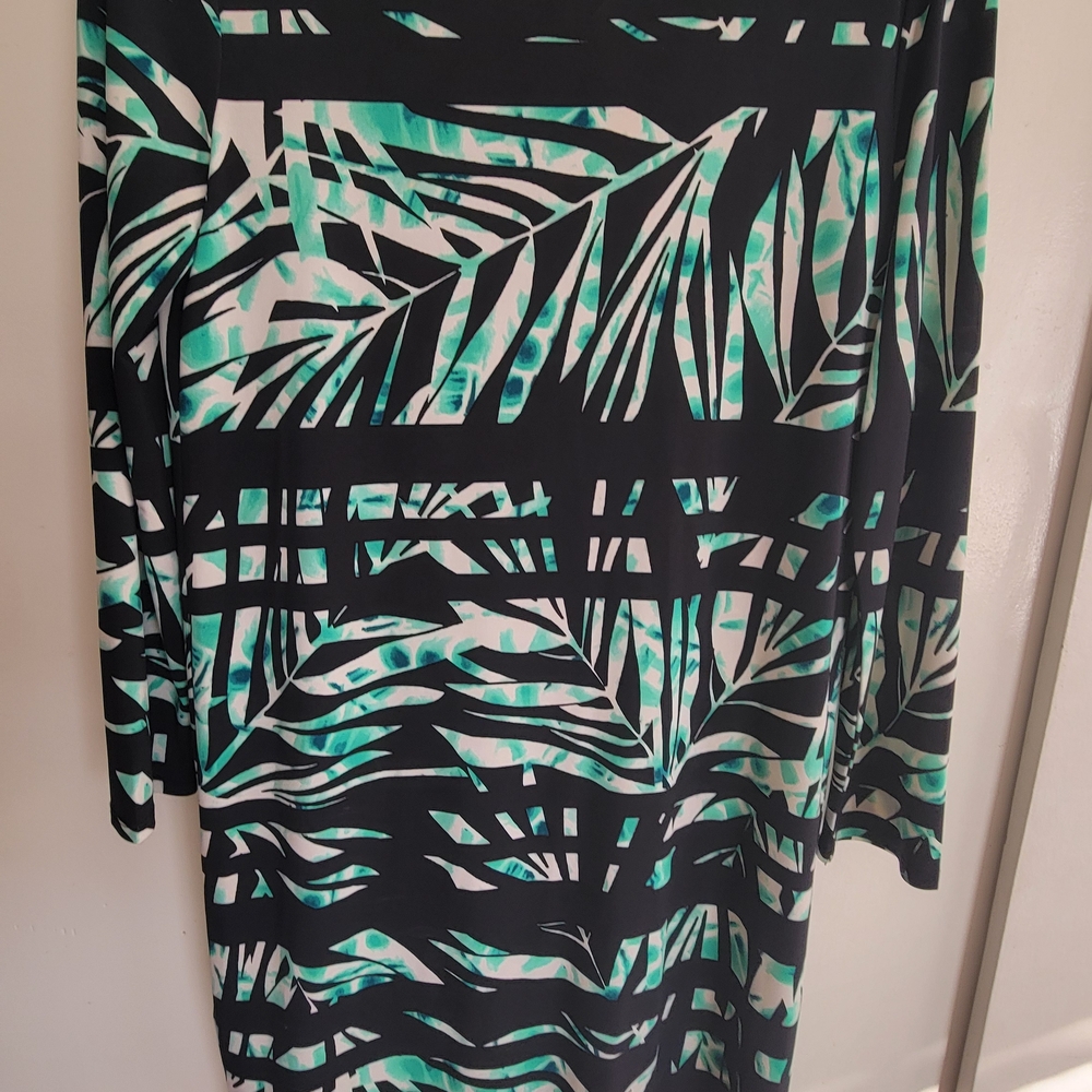 BCBG Tropical Leaf Print Dress